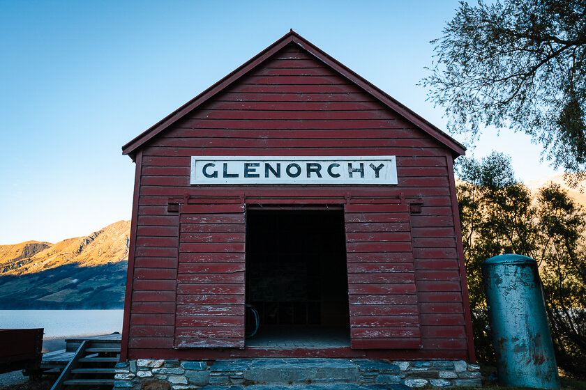 Red Glenorchy Shed at Glenorchy Wharf